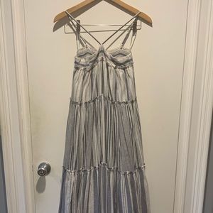 Brand New JCrew X-small White and Blue Stripe Dress